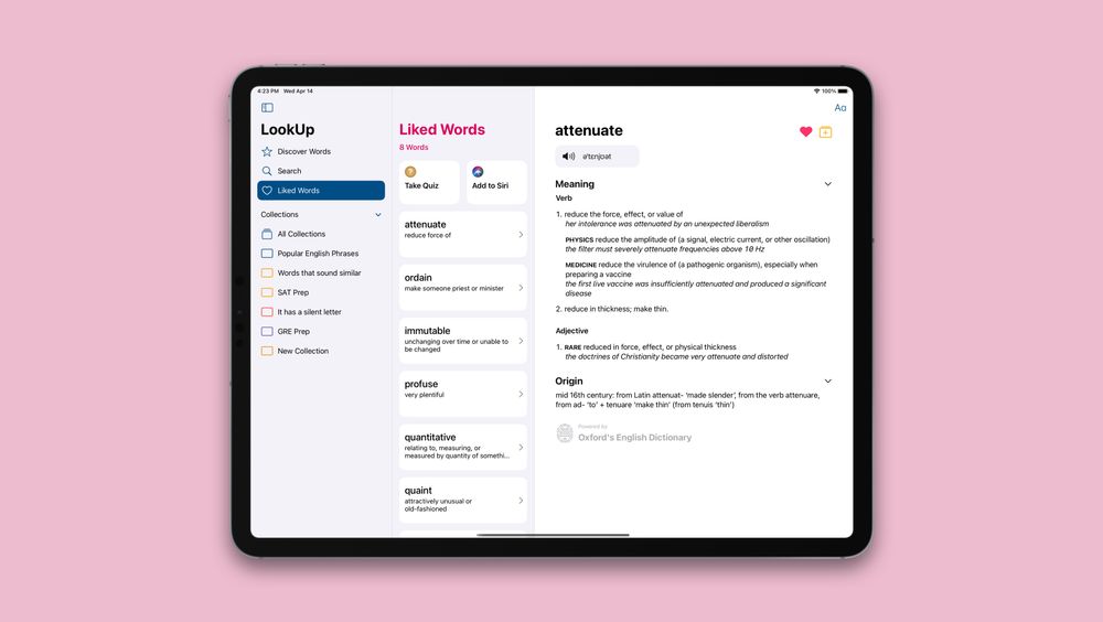 A new interface for LookUp on iPadOS